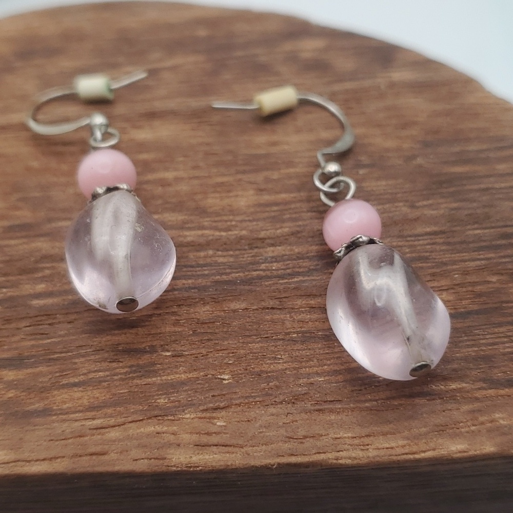Rose quartz drop earrings romance bridgerton E115‎
